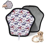 WowPrint Guante de depilación de mascotas de caballo de acuarela para gato, perro, patrón de caballo, reutilizable, electrostático, herramienta de cepillo para sofá, ropa, alfombra, muebles, asiento