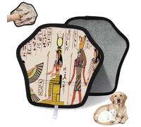 WowPrint Guante de depilación de mascotas de los dioses egipcios, jeroglíficos egipcios, reutilizables, electrostáticos, herramienta de cepillo para sofá, ropa, alfombra, muebles, asiento de coche