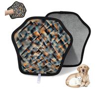 WowPrint Guante de depilación geométrica de arte abstracto para gatos y perros, reutilizable, electrostático, herramienta de cepillo para sofá, ropa, alfombra, muebles, asiento de coche, 1 paquete