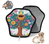 WowPrint Guantes de depilación de mascotas con diseño de búhos y árboles, reutilizables, electrostáticos, herramienta de cepillo para sofá, ropa, alfombra, muebles, asiento de coche, 2 unidades