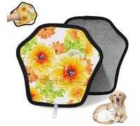 WowPrint Guantes de depilación de mascotas con diseño de plantas abstractas para gatos, perros, estampado de flores, reutilizables, electrostáticos, herramienta de cepillo para sofá, ropa, alfombra