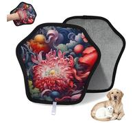 WowPrint Guantes de depilación de mascotas con estampado de flores artísticas para gatos y perros, reutilizables, electrostáticos, herramienta de cepillo para sofá, ropa, alfombra, muebles, asiento de