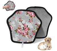 WowPrint Guantes de depilación de mascotas con estampado vintage de flores para gatos y perros, reutilizables, electrostáticos, herramienta de cepillo para sofá, ropa, alfombra, muebles, asiento de