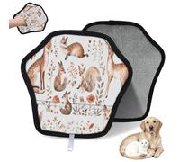 WowPrint Guantes de depilación de mascotas con patrón de animales del bosque para gatos y perros, reutilizables, electrostáticos, herramienta de cepillo para sofá, ropa, alfombra, muebles, asiento de