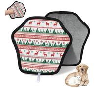 WowPrint Guantes de depilación de mascotas con patrón navideño para gatos y perros, reutilizables, electrostáticos, herramienta de cepillo para sofá, ropa, alfombra, muebles, asiento de coche, paquete