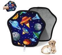 WowPrint Guantes de depilación de mascotas de Cartoon Universe Spaceships para gatos, perros, patrón de universo, reutilizables, electrostáticos, herramienta de cepillo para sofá, ropa, alfombra
