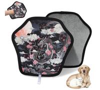 WowPrint Guantes de depilación de mascotas, diseño de flores, luna, dragón, para gatos, perros, reutilizables, electrostáticos, herramienta de cepillo para sofá, ropa, alfombra, muebles, asiento de