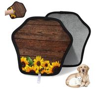 WowPrint Guantes de madera vintage para depilación de mascotas, para gatos, perros, girasoles de madera, reutilizables, electrostáticos, herramienta de cepillo para sofá, ropa, alfombra, muebles