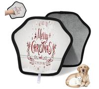 WowPrint Happy Christmas - Guante de depilación de mascotas para gatos y perros, reutilizable, electrostático, herramienta de cepillo para sofá, ropa, alfombra, muebles, asiento de coche, paquete de 2