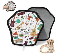 WowPrint Instrumentos musicales Guantes de depilación de mascotas para gatos y perros, patrón musical, reutilizables, electrostáticos, guantes de pelo de mascotas, herramienta de cepillo para sofá