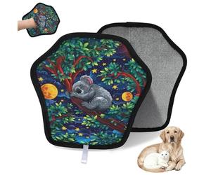 WowPrint Lindo guante de depilación de mascotas con árbol de koala para gatos, perros, reutilizables, electrostáticos, herramienta de cepillo para sofá, ropa, alfombra, muebles, asiento de coche, 1