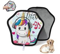 WowPrint Lindo guante de depilación de mascotas de unicornio de dibujos animados para gatos, perros, estampado de unicornio, reutilizable, electrostático, guantes de pelo de mascotas, herramienta de