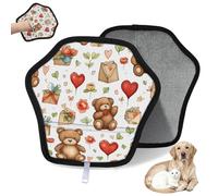 WowPrint Lindo guante de eliminación de pelo de mascotas de oso para el día de San Valentín para gatos y perros, reutilizables, electrostáticos, herramienta de cepillo para sofá, ropa, alfombra