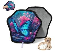 WowPrint Magic Butterfly Flower - Guante de depilación de mascotas para gatos y perros, reutilizables, electrostáticos, herramienta de cepillo para sofá, ropa, alfombra, muebles, asiento de coche, 1