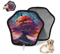 WowPrint Magic Forest Landscape Tree - Guante de depilación de mascotas para gatos y perros, reutilizables, electrostáticos, herramienta de cepillo para sofá, ropa, alfombra, muebles, asiento de coche