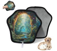 WowPrint Magic Forest Tree Landscape - Guante de depilación de mascotas para gatos y perros, reutilizable, electrostático, herramienta de cepillo para sofá, ropa, alfombra, muebles, asiento de coche