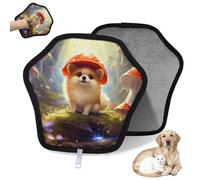 WowPrint Magic Mushroom Forest Dog - Guante de depilación para gatos, perros, reutilizables, electrostáticos, herramienta de cepillo para sofá, ropa, alfombra, muebles, asiento de coche, 1 paquete