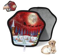 WowPrint Merry Christmas - Guante de depilación de mascotas para gatos, perros, Navidad, reutilizables, electrostáticos, herramienta de cepillo para sofá, ropa, alfombra, muebles, asiento de coche, 1