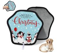 WowPrint Merry Christmas - Guante de depilación de mascotas para gatos, perros, pingüinos, reutilizables, electrostáticos, herramienta de cepillo para sofá, ropa, alfombra, muebles, asiento de coche