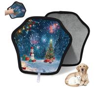 WowPrint Merry Christmas - Guante de depilación de mascotas para gatos y perros, reutilizable, electrostático, herramienta de cepillo para sofá, ropa, alfombra, muebles, asiento de coche, 1 paquete