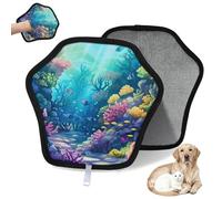 WowPrint Oceans Theme Submarine World - Guante de depilación de mascotas para gatos y perros, reutilizables, electrostáticos, herramienta de cepillo para sofá, ropa, alfombra, muebles, asiento de