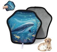 WowPrint Oceans Whale Submarine World - Guante de depilación de mascotas para gatos y perros, reutilizables, electrostáticos, herramienta de cepillo para sofá, ropa, alfombra, muebles, asiento de