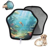 WowPrint Sea Fish Coral Submarine World - Guante de depilación de mascotas para gatos y perros, reutilizable, electrostático, herramienta de cepillo para sofá, ropa, alfombra, muebles, asiento de