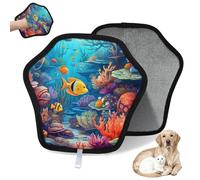 WowPrint Sea World - Guante de depilación de mascotas para gatos y perros, reutilizables, electrostáticos, herramienta de cepillo para sofá, ropa, alfombra, muebles, asiento de coche, 2 unidades