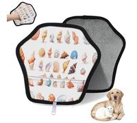 WowPrint Seashell Theme - Guante de depilación de mascotas para gatos y perros, reutilizables, electrostáticos, herramienta de cepillo para sofá, ropa, alfombra, muebles, asiento de coche, 1 paquete