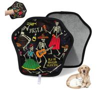 WowPrint Skeleton Dance - Guante de depilación de mascotas del Día de los Muertos, para gatos, perros, esqueletos, reutilizables, electrostáticos, herramienta de cepillo para sofá, ropa, alfombra