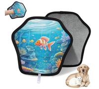WowPrint Submarine World - Guante de depilación de mascotas para gatos, perros, reutilizables, electrostáticos, herramienta de cepillo para sofá, ropa, alfombra, muebles, asiento de coche, 2 unidades
