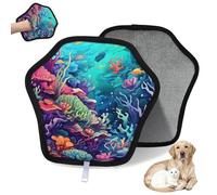 WowPrint Submarine World Oceans - Guante de depilación de mascotas para gatos, perros, reutilizables, electrostáticos, herramienta de cepillo para sofá, ropa, alfombra, muebles, asiento de coche, 2