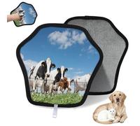 WowPrint Summer Meadow - Guante de depilación de mascotas para gatos, perros, vacas lindas, reutilizables, electrostáticos, herramienta de cepillo para sofá, ropa, alfombra, muebles, asiento de coche