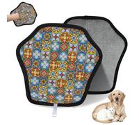 WowPrint Talavera - Guante de cerámica para eliminación de pelo de mascotas, para gatos, perros, cerámica, étnico, reutilizable, electrostático, herramienta de cepillo para sofá, ropa, alfombra