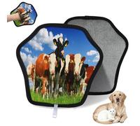 WowPrint The Field On Calves - Guante de depilación de mascotas para gatos, perros, vacas, reutilizables, electrostáticos, herramienta de cepillo para sofá, ropa, alfombras, muebles, asiento de coche