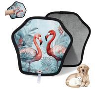 WowPrint Tropic Flower Flamingo - Guante de depilación de mascotas para gatos y perros, reutilizable, electrostático, herramienta de cepillo para sofá, ropa, alfombra, muebles, asiento de coche, 1