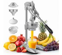 wowspeed Exprimidor Manual, Exprimidor de Naranjas Profesional, Lemon Squeezer, Exprimidor Mano Prensa Manual, Comercial Exprimidor Limon para Naranjas, Limones, Granada, Pomelos, Cítricos, Gris Claro