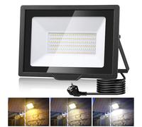 Wowspeed Foco LED exterior 100 W, 3000 K/4500 K/6500 K, 10000 lm, superbrillante, IP65, resistente al agua, para patio, jardín, campo deportivo