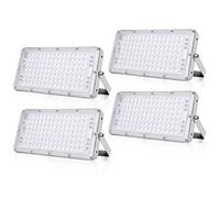 wowspeed Focos LED Exterior 100W - Super Luminoso 10000LM Foco Exterior 6500K Blanco Frío Focos LED, IP66 Impermeable Proyector LED Exterior para Jardín, Taller, Garaje, Parking, 4 Piezas