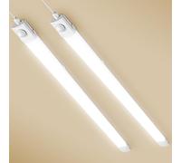 Wowspeed - Regleta LED de 120 cm con detector de movimiento, 40 W, 4400 lm, neón LED, blanco frío, 4500 K, impermeable IP65, techo para garaje, almacén, taller, oficina - 2 piezas