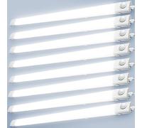 Wowspeed - Regleta LED de 120 cm con detector de movimiento, 40 W, 4400 lm, neón LED, blanco frío, 6500 K, impermeable IP65, techo para garaje, almacén, taller, oficina - 8 piezas