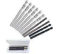 WOWSUPM Juego de 10 brocas piloto de 6,35 mm para mandril de acero de alta velocidad y carburo para cortar múltiples materiales, carburo, madera, plástico, ladrillo fijo