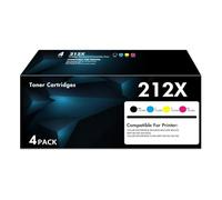 WOWTONER Paquete de 4 cartuchos de tóner 212X | con chip de repuesto para HP 212X 212A W2120X W2121X W2122X W2123X funciona para Color LaserJet Enterprise M554dn M555dn M555x MFP M578f M578dn M578c