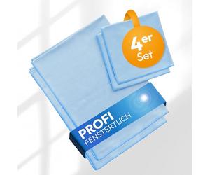 Wowtowelz Clear Pro - Juego de 4 paños para limpiar ventanas sin rayas, para cristal, coche, cocina, baño, color azul claro