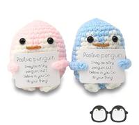 WOXJENA 2 Piezas Pingüinos Pocket Hug Gifts, Positive Pingüinos, Regalos para Novias Pequeñas, Mejor Regalo para Parejas, Padres, Amigos, Aniversarios y Cumpleaños, Divertidos Juguetes de Peluche