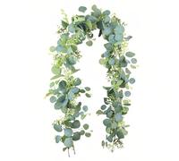 WOXJENA Guirnalda de Eucaliptos Artificiales, Plantas Artificiales Decorativas, Plantas de Interior, Decoración de Fiesta de Boda, Jardín de Casa