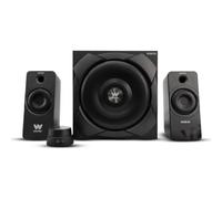Woxter Big Bass 260 - Altavoces 2.1 con Bluetooth 150W, Subwoofer de Madera, Rejilla metálica, Control de Volumen con Cable, AUX, Adecuado para TV, PC y videoconsolas, Color Negro