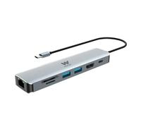 Docking USB Tipo-C Woxter PE26-181/ 1xHDMI/ 2xUSB/ 1xLector de Tarjetas/ 1xRJ45/ 1xMicroUSB/ Gris