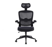 Woxter Ergo Black - Silla de Escritorio/Oficina (Eje Acero, Levantamiento por pistón, MallaTranspirable, Ergonómica, Reposabrazos, Altura Ajustable)