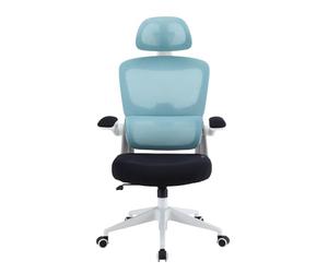 Woxter Ergo Blue - Silla ergonómica de Oficina (Eje Acero, Levantamiento por pistón, MallaTranspirable, Reposabrazos, Altura Ajustable)